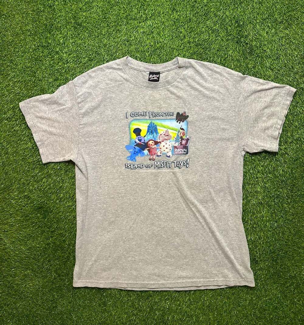 Vintage Hybrid Tees Rudolph The Red-Nosed Reindeer Island of Misfit Toys Gray T-